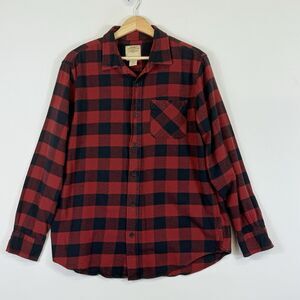 Telluride Clothing Red Black Buffalo Plaid Flannel Long Sleeve Shirt Men's Large